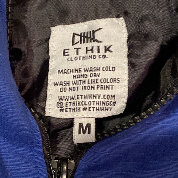 Ethik Retro pull over jacket, Blue and brown, great condition worn once - Picture 3 of 4